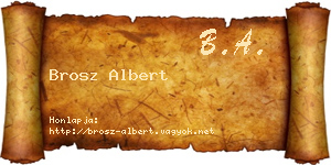 Brosz Albert névjegykártya