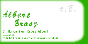 albert brosz business card